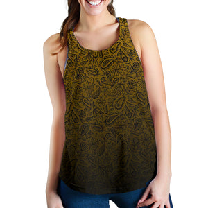 Women's Racerback Tank - Gold to Black