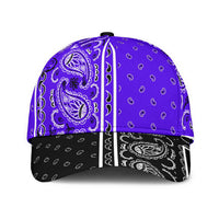 Classic Cap - Purple Bandana Style w Blk Bill