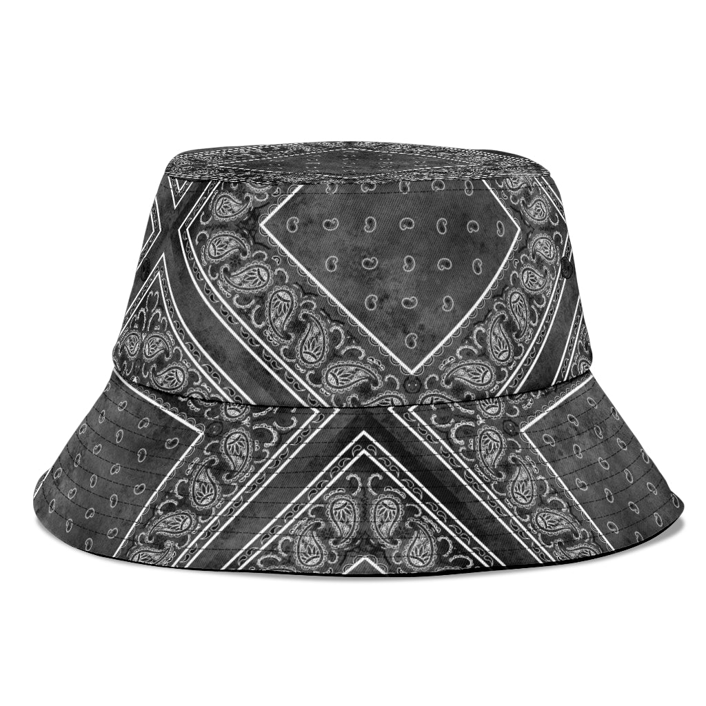 Smokey Black Bandana Bucket Hat