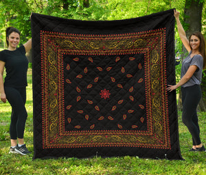 Quilt 4 Red Gold and Black Bandana Quilt