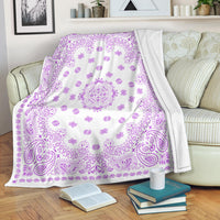 Ultra Plush 2 Magenta on White Bandana Throw Blanket