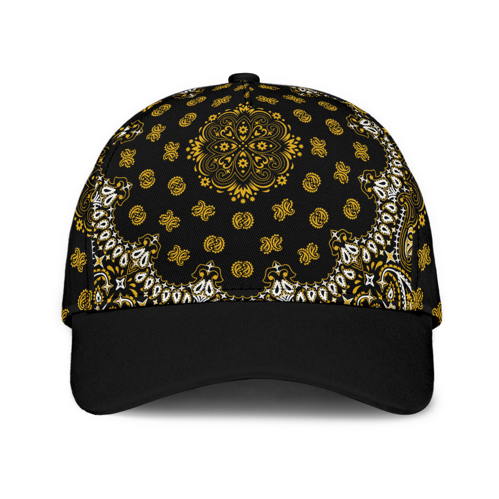 Classic Cap 2 - Gold on Black w Black Bill