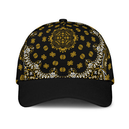 Classic Cap 2 - Gold on Black w Black Bill