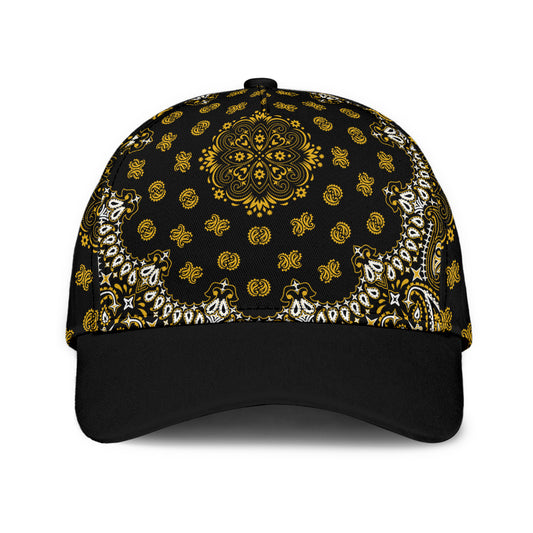 Classic Cap 2 - Gold on Black w Black Bill