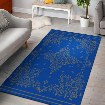 Area Rug Two - Gray on Cobalt