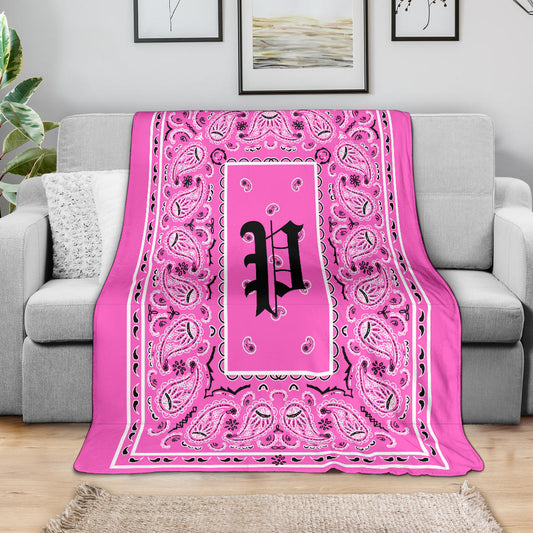 Pink Ultra Plush Bandana Blanket - P oe