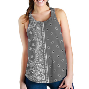 Women's Racerback Tank - Offset White on Gray