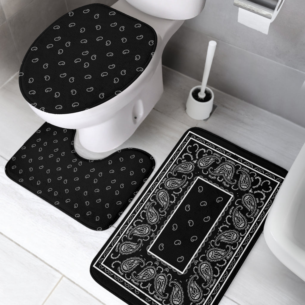 Bathroom Set - OG Black Bandana 3 Pieces
