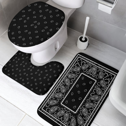 Bathroom Set - OG Black Bandana 3 Pieces