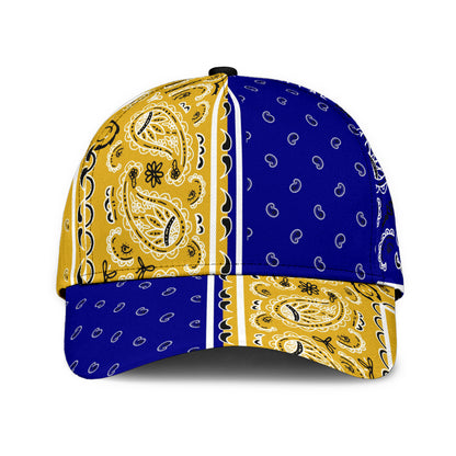 Classic Cap - Navy and Gold Bandana Panels
