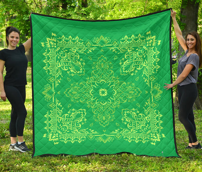 Quilt 3 Lime Green on Green Bandana Quilt