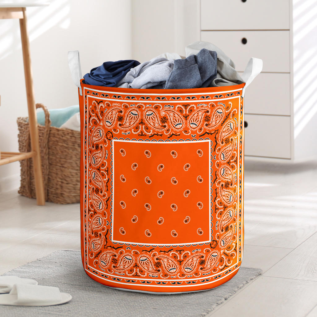 Laundry Hamper - Bright Orange Original Bandana