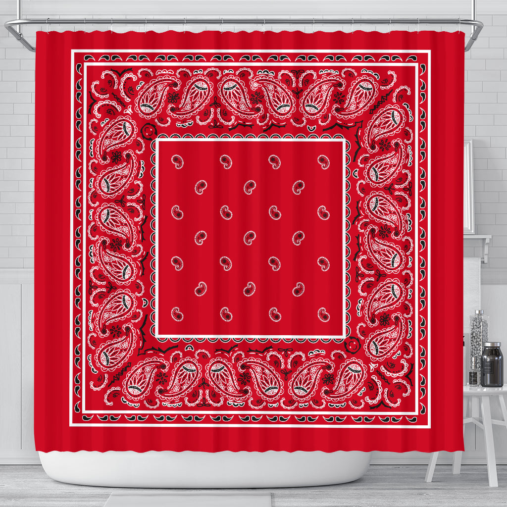 Shower Curtain - Classic Red Bandana