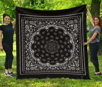 Quilt 2 Gray on Black w Gray Sq.