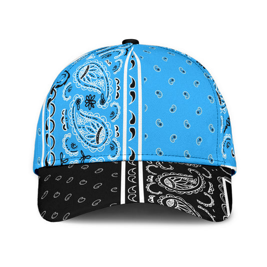Classic Cap - Lt Blue Bandana Style Blk Bill
