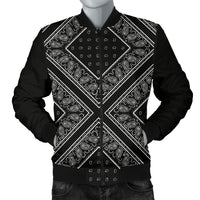 Men's Black X Bandana Bomber Jacket