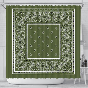 Shower Curtain - Army Green Original Bandana
