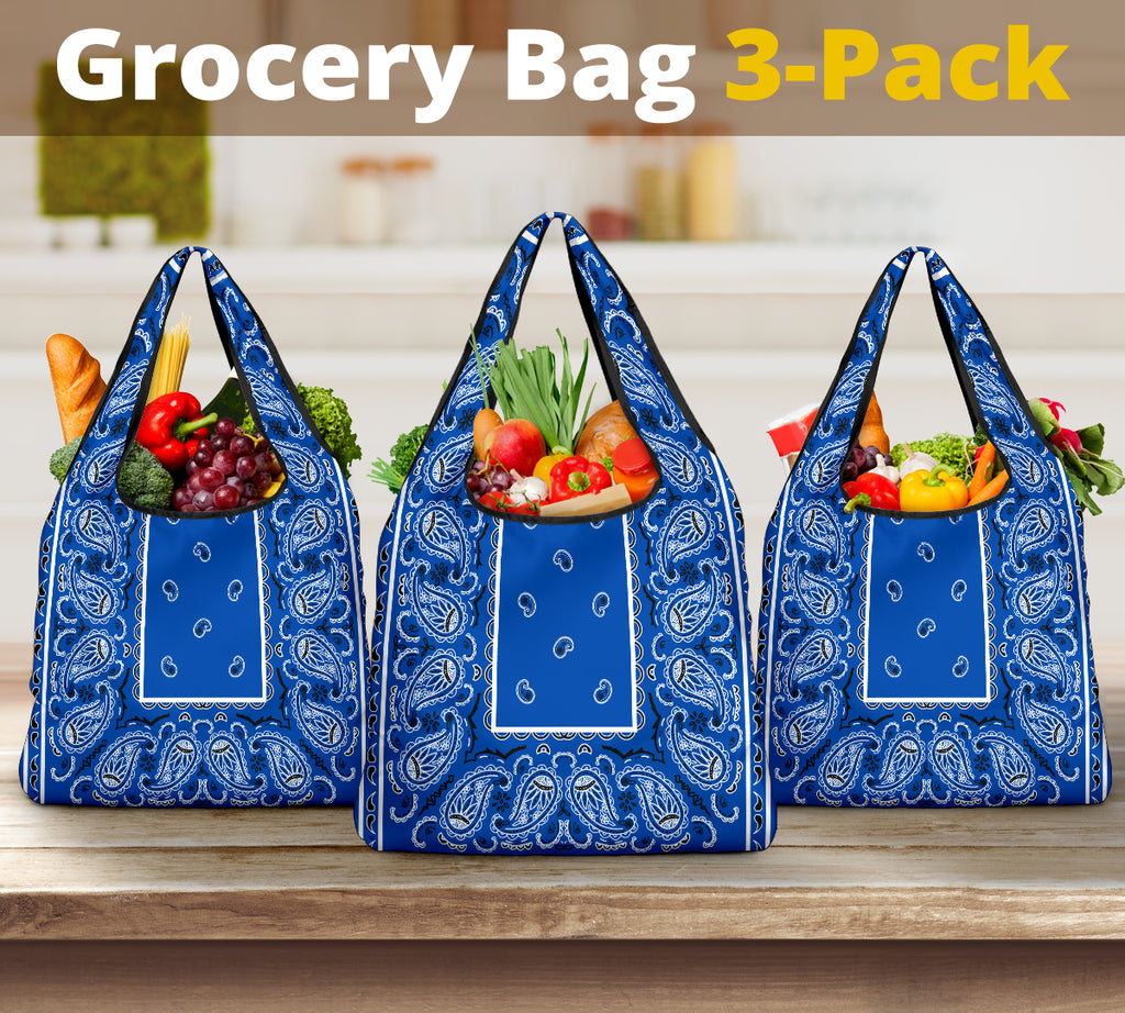 Grocery Bags - Cobalt OG Bandana 3 Pack