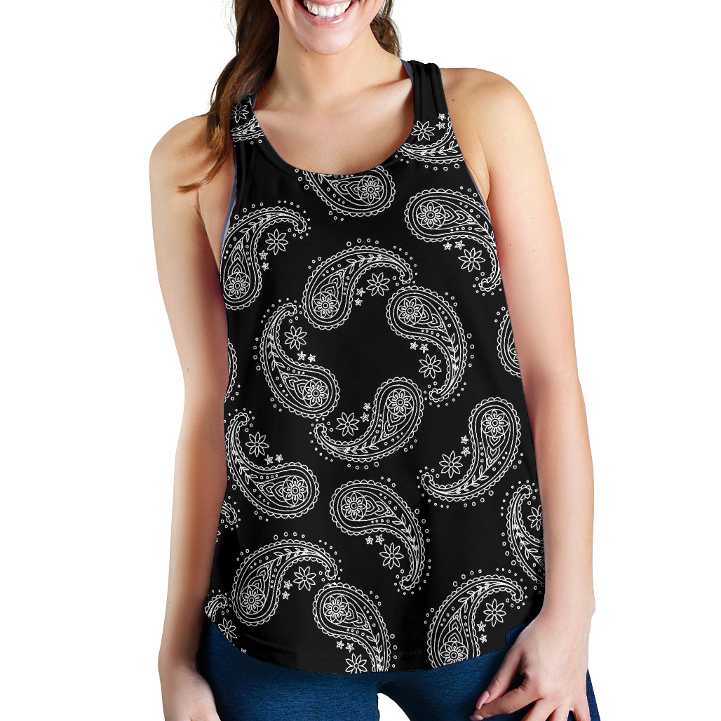 Women's Racerback Tank - Swirl Black