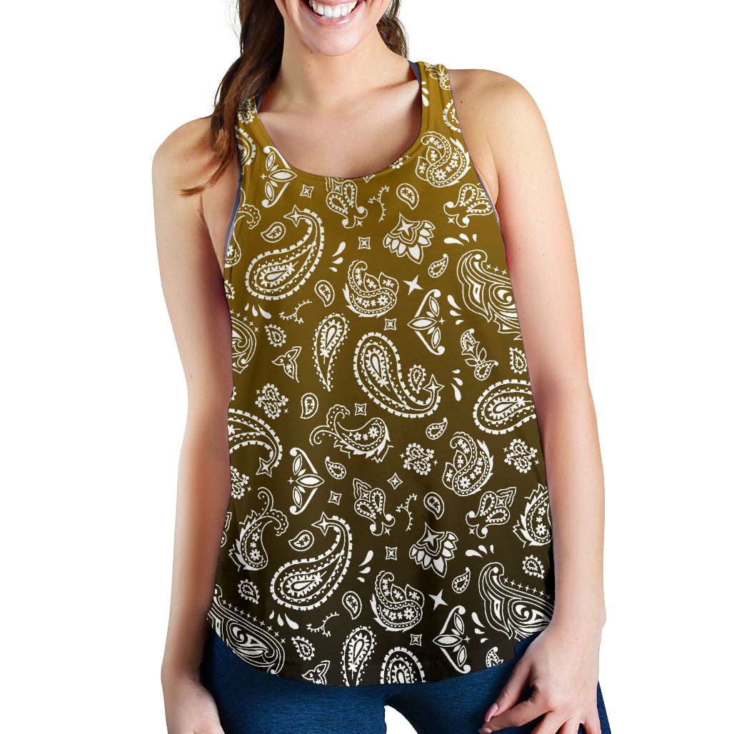 Women's Racerback Tank - Gold to Black