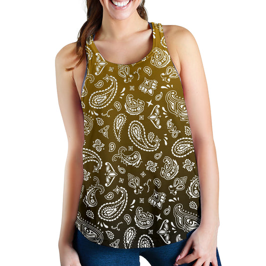Women's Racerback Tank - Gold to Black