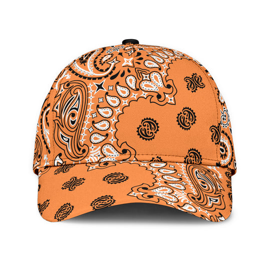 Classic Cap 2 - Black on Orange All Over Design