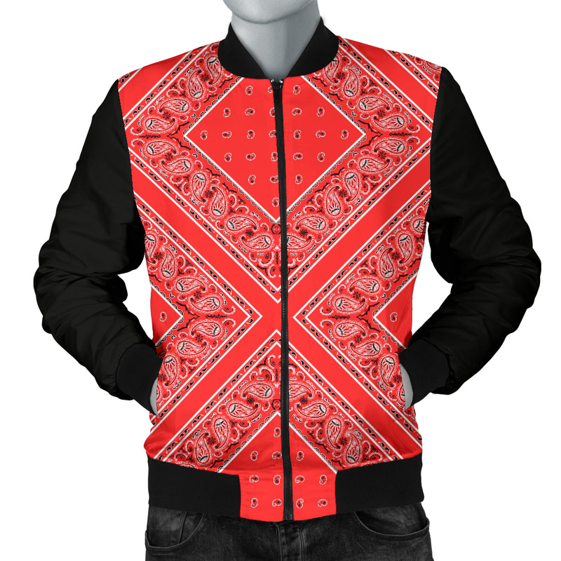 Men's Red X Bandana Bomber Jacket