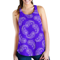 Women's Racerback Tank - Swirl Violent/White