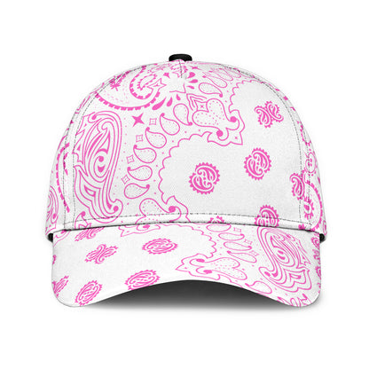 Classic Cap 2 - Pink on White All Over Design