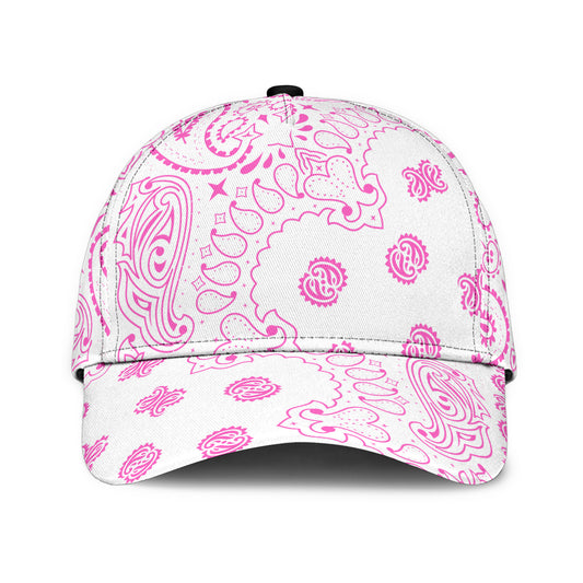 Classic Cap 2 - Pink on White All Over Design