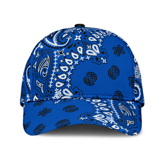 Classic Cap 2 - Black on Cobalt All Over Design