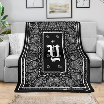 Black Ultra Plush Bandana Blanket - Y oe