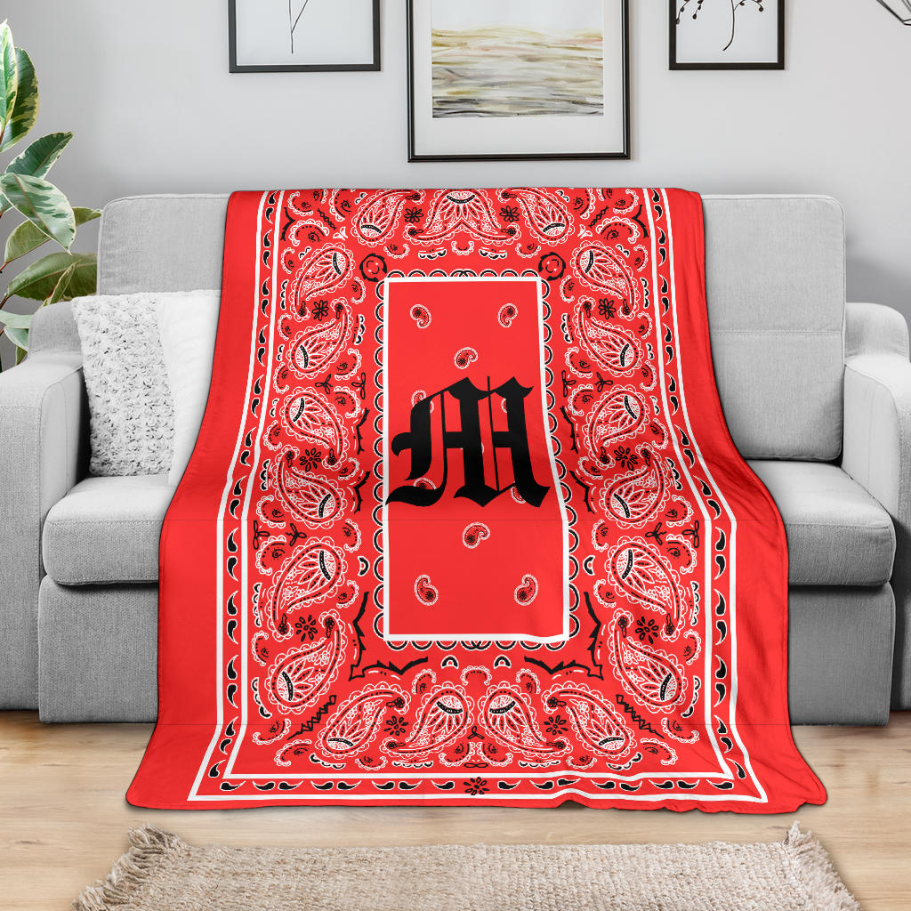 Red Ultra Plush Bandana Blanket - M oe