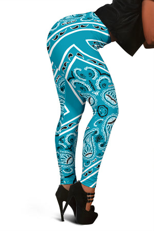 Women's Leggings - Teal Total Bandana