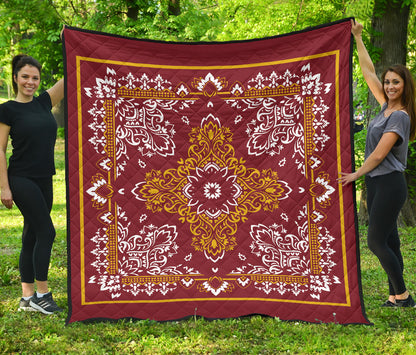 Quilt 3 Gold White Bandana Quilt