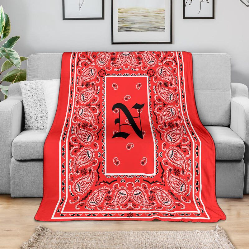 Red Ultra Plush Bandana Blanket - N oe