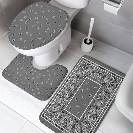 Bathroom Set - OG Gray Bandana 3 Pieces