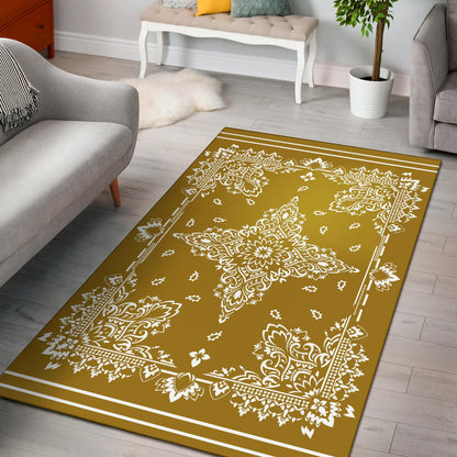 Area Rug Two - White on Gold