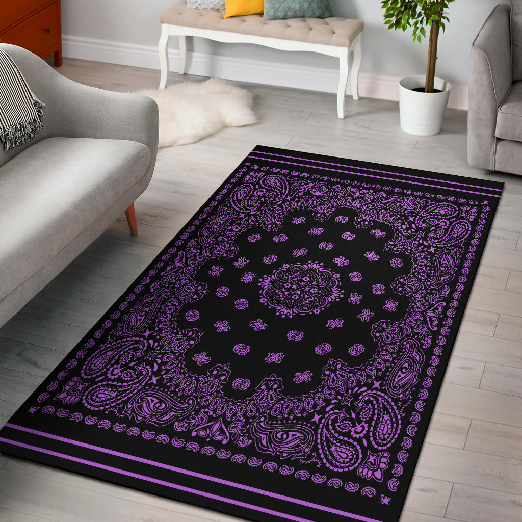 Area Rug One - Magenta on Black