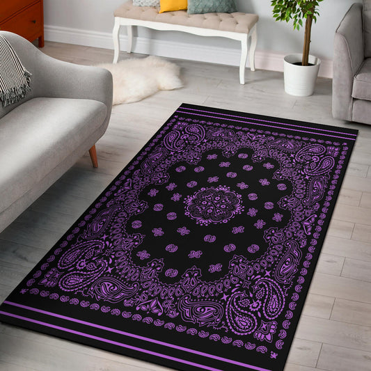 Area Rug One - Magenta on Black
