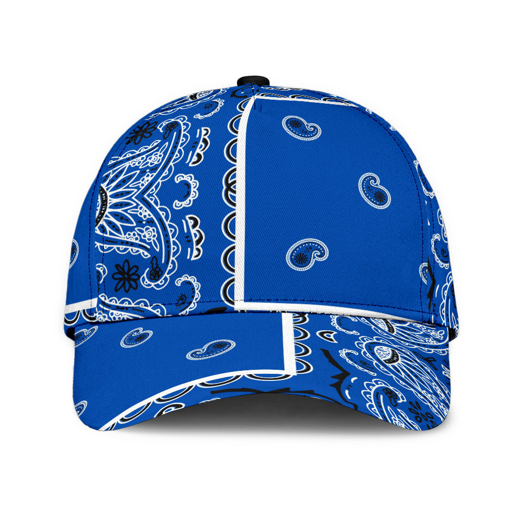 Classic Cap - Cobalt Blue Bandana Style