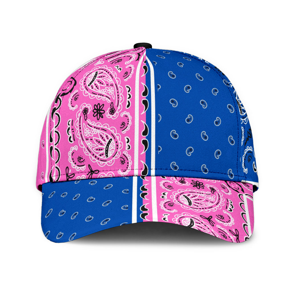 Classic Cap - Bandana Style Pink Blue Panels