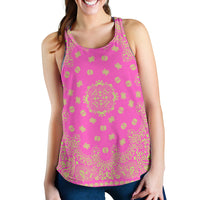 Women's Racerback Tank - Lime on Pink