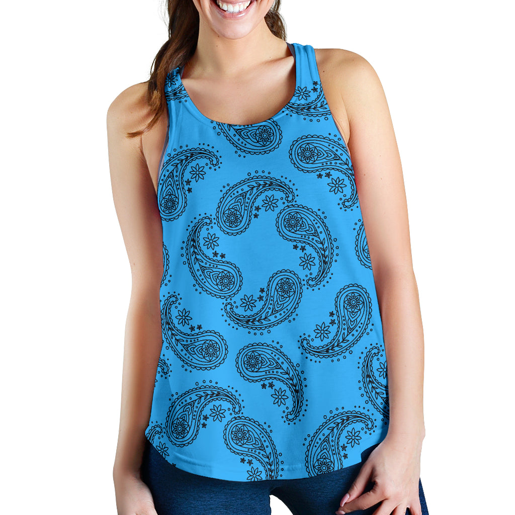 Women's Racerback Tank - Swirl Lt Blue