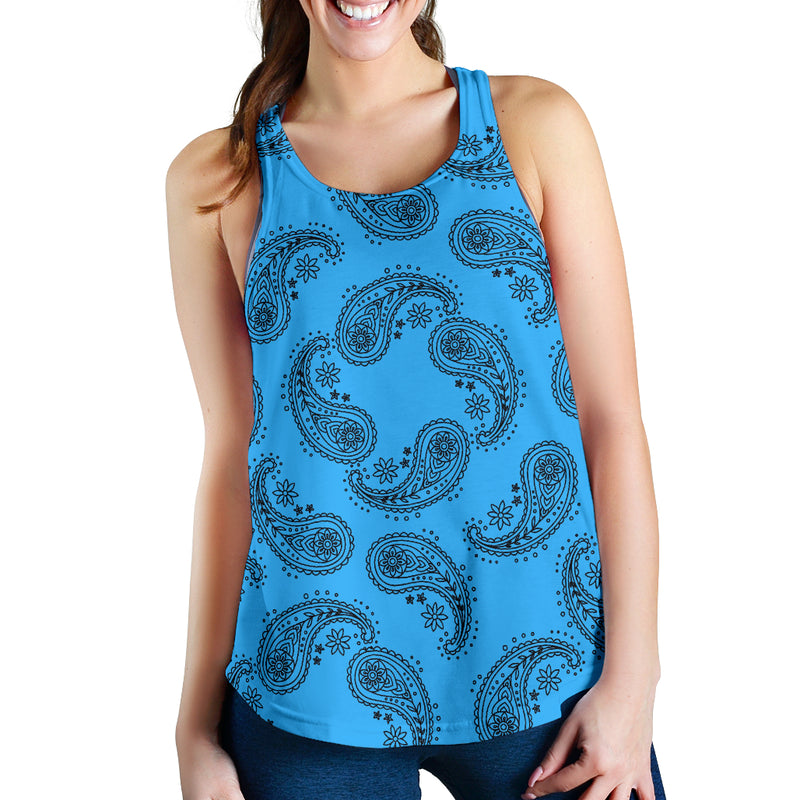 Women's Racerback Tank - Swirl Lt Blue