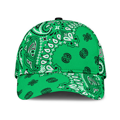 Classic Cap 2 - Black on Green All Over Design