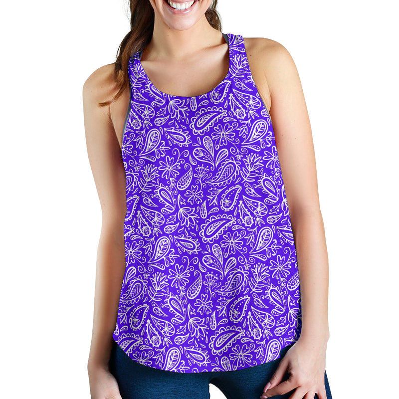 Women's Racerback Tank - White on Violet