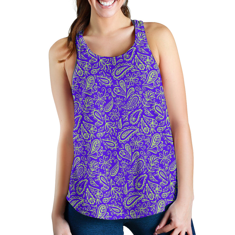 Women's Racerback Tank - Lime on Violet