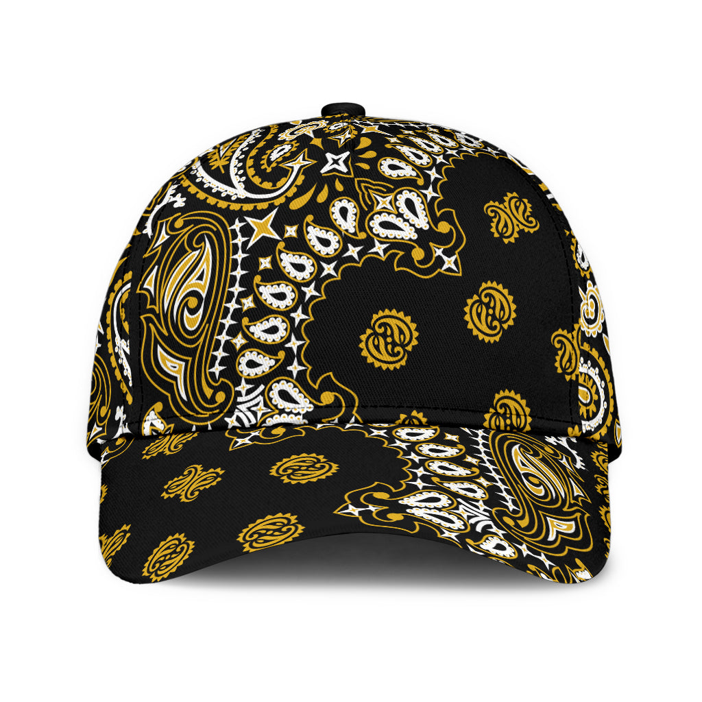 Classic Cap 2 - Gold on Black All Over Design