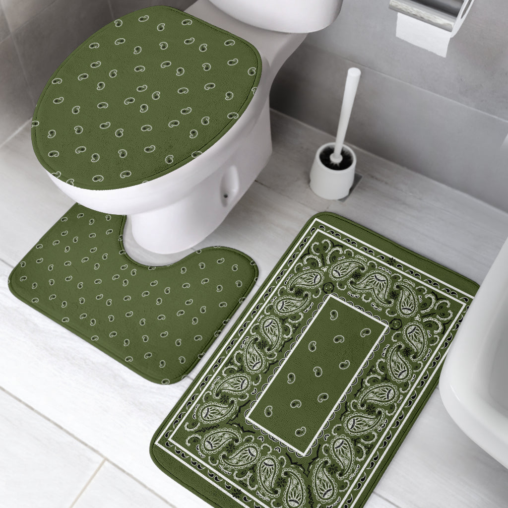 Bathroom Set - Army Green Bandana 3 Pieces